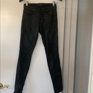 Black wax/coated Joes jeans